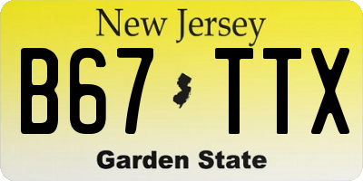 NJ license plate B67TTX
