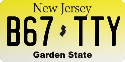 NJ license plate B67TTY