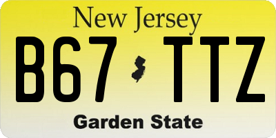 NJ license plate B67TTZ