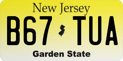 NJ license plate B67TUA