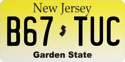 NJ license plate B67TUC
