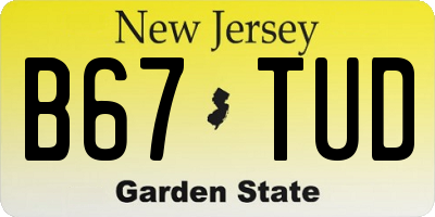 NJ license plate B67TUD