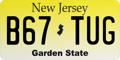 NJ license plate B67TUG