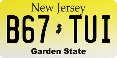 NJ license plate B67TUI