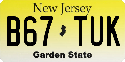 NJ license plate B67TUK
