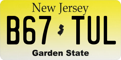 NJ license plate B67TUL