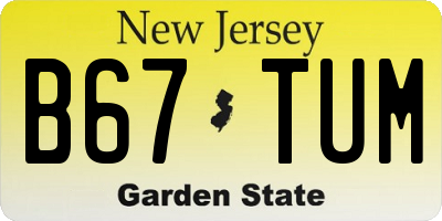 NJ license plate B67TUM