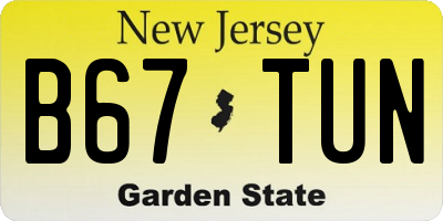 NJ license plate B67TUN