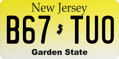 NJ license plate B67TUO