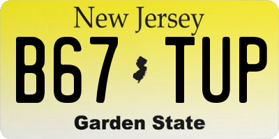 NJ license plate B67TUP