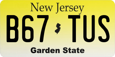NJ license plate B67TUS