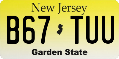 NJ license plate B67TUU