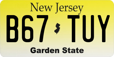 NJ license plate B67TUY