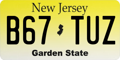 NJ license plate B67TUZ