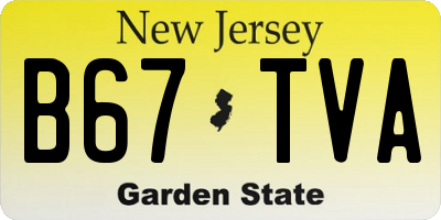 NJ license plate B67TVA
