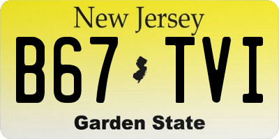 NJ license plate B67TVI