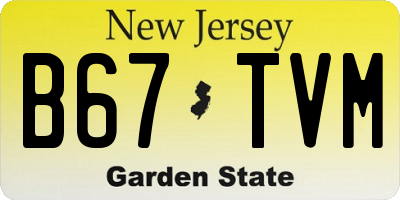 NJ license plate B67TVM