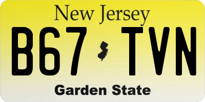 NJ license plate B67TVN