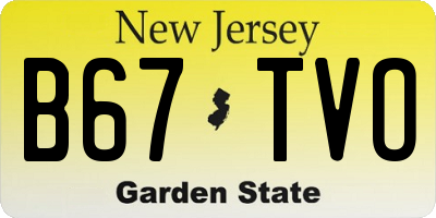 NJ license plate B67TVO
