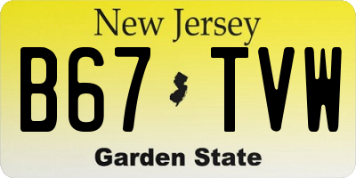 NJ license plate B67TVW