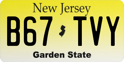 NJ license plate B67TVY