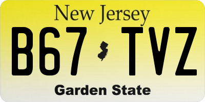 NJ license plate B67TVZ