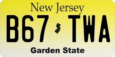 NJ license plate B67TWA