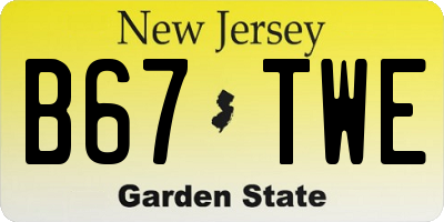NJ license plate B67TWE