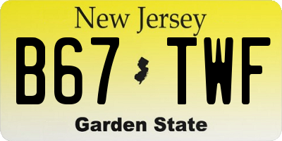 NJ license plate B67TWF
