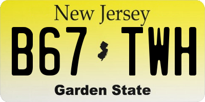 NJ license plate B67TWH