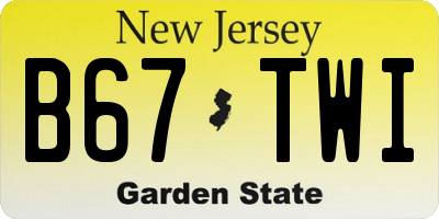 NJ license plate B67TWI