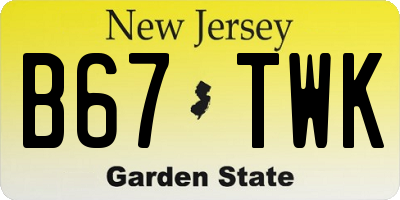 NJ license plate B67TWK