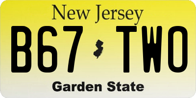 NJ license plate B67TWO