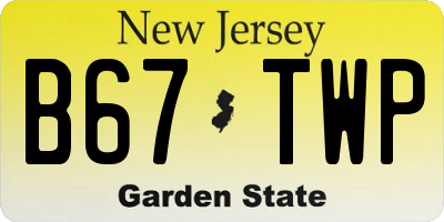 NJ license plate B67TWP