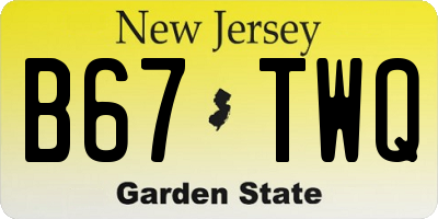 NJ license plate B67TWQ