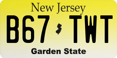 NJ license plate B67TWT