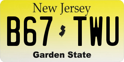 NJ license plate B67TWU