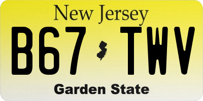 NJ license plate B67TWV