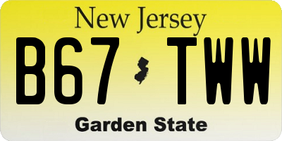 NJ license plate B67TWW