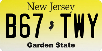 NJ license plate B67TWY