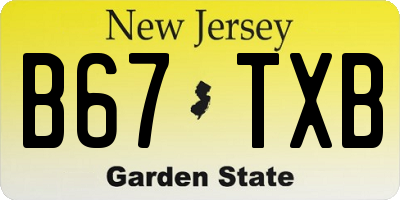 NJ license plate B67TXB