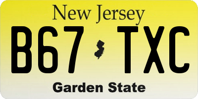 NJ license plate B67TXC