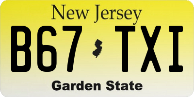 NJ license plate B67TXI