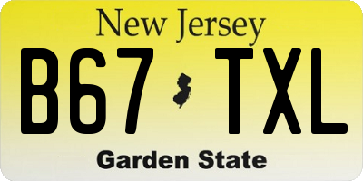 NJ license plate B67TXL