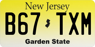 NJ license plate B67TXM
