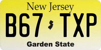 NJ license plate B67TXP