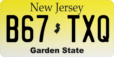 NJ license plate B67TXQ
