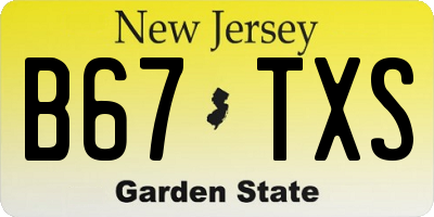 NJ license plate B67TXS