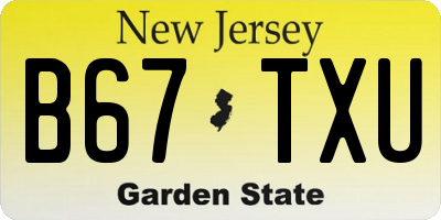 NJ license plate B67TXU