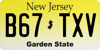 NJ license plate B67TXV
